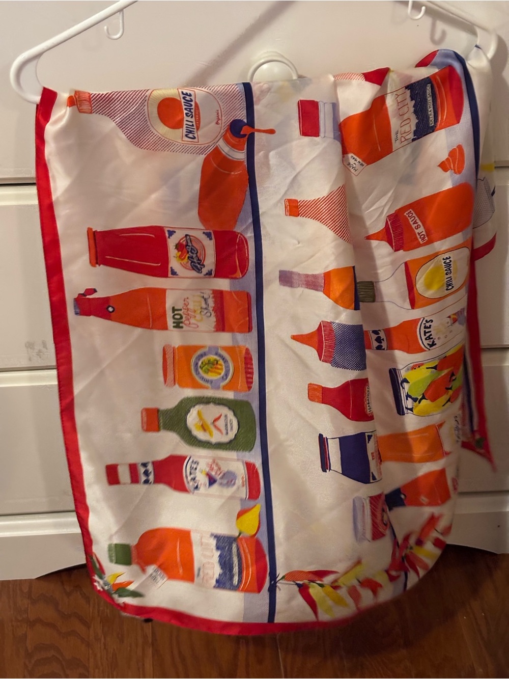 kate spade White Scarf with Colorful Bottle Print